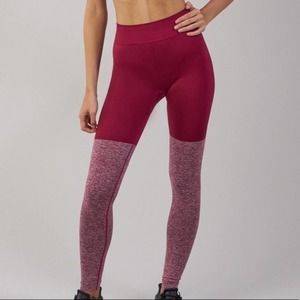 Gymshark Seamless Two Tone Leggings Beet Marl